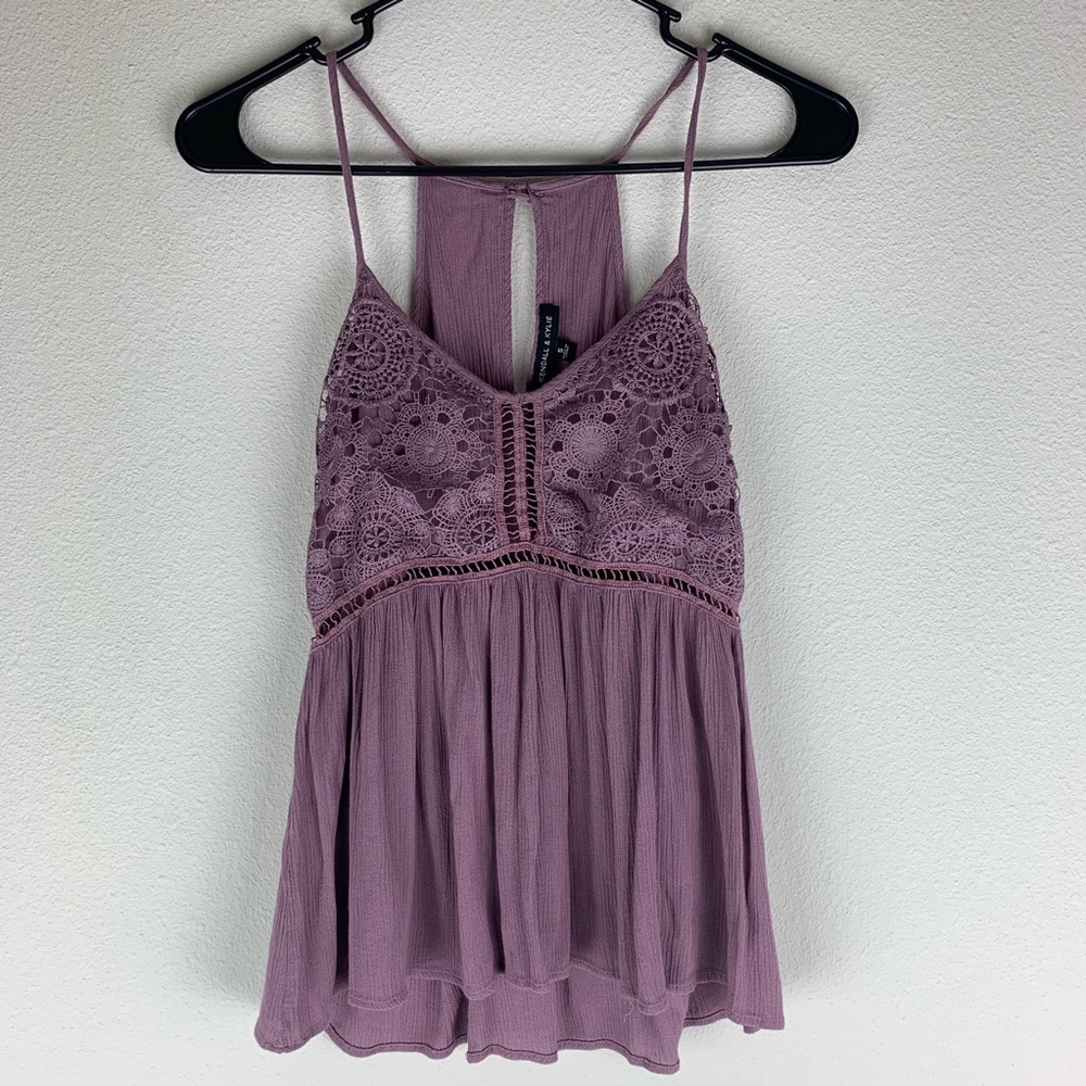 Kendall & Kylie Purple Lace Tank Top